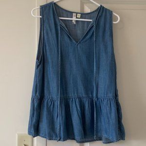 Blue denim blouse size large